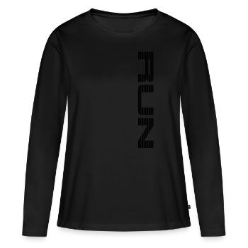 ... RUN - Frauen Premium Bio Langarmshirt - Schwarz - Vorne - Julia (174cm)