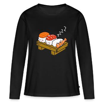 Sushi - T-shirt manches longues Premium bio Femme - noir - Devant - Julia (174cm)