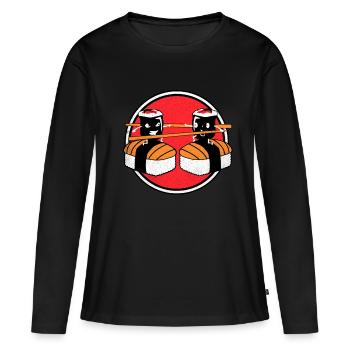 Sushi - T-shirt manches longues Premium bio Femme - noir - Devant - Julia (174cm)