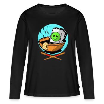 Sushi - T-shirt manches longues Premium bio Femme - noir - Devant - Julia (174cm)