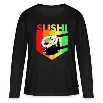 Sushi - T-shirt manches longues Premium bio Femme - noir - Devant - Julia (174cm)