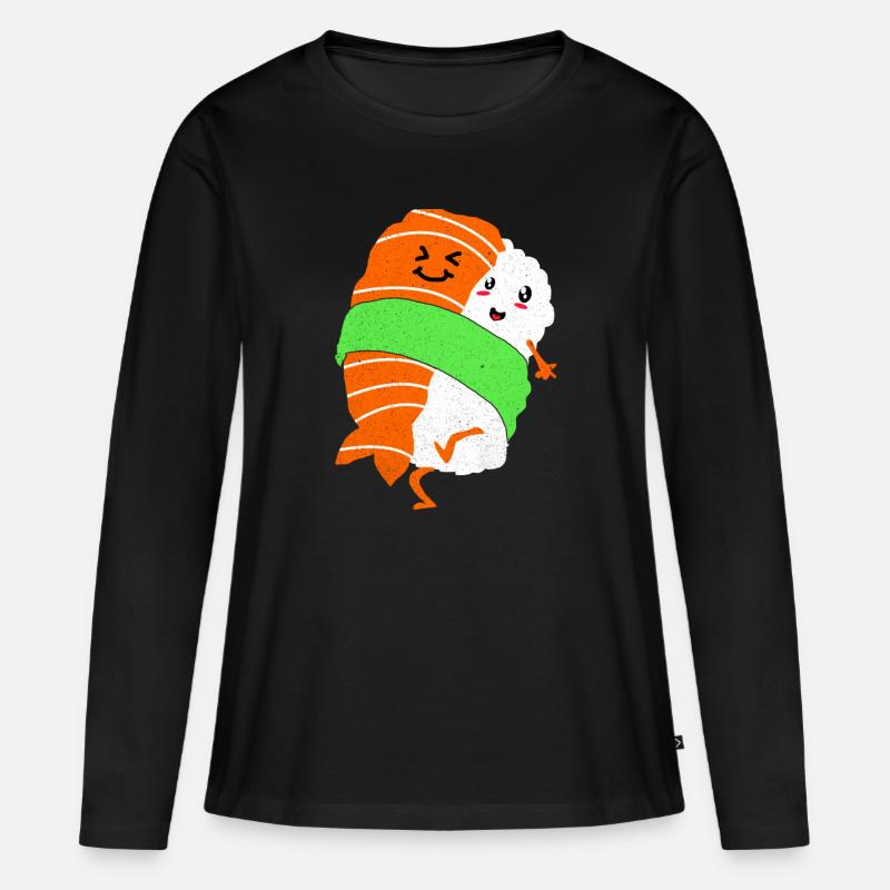 Sushi - Frauen Premium Bio Langarmshirt - Schwarz