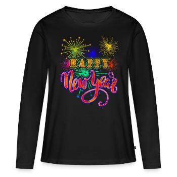 Nouvel an Nouvel An Minuit - T-shirt manches longues Premium bio Femme - noir - Devant - Julia (174cm)