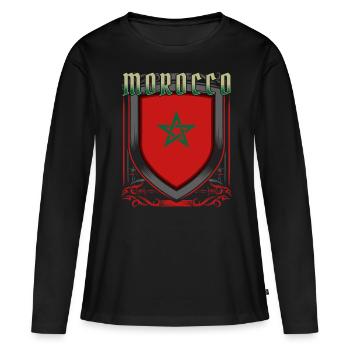 Maroc - T-shirt manches longues Premium bio Femme - noir - Devant - Julia (174cm)