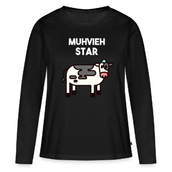 Paysanne paysanne - T-shirt manches longues Premium bio Femme - noir - Devant - Julia (174cm)