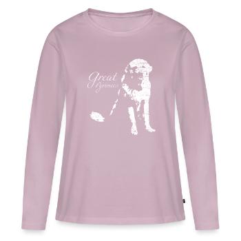 Pyreneenberghund Great Pyrenees - T-shirt manches longues Premium bio Femme - rose poudré - Devant - Julia (174cm)