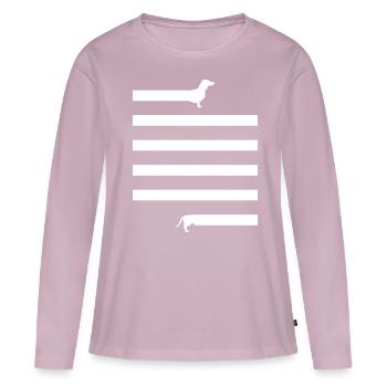 Dackel - Frauen Premium Bio Langarmshirt - Altrosa - Vorne - Julia (174cm)