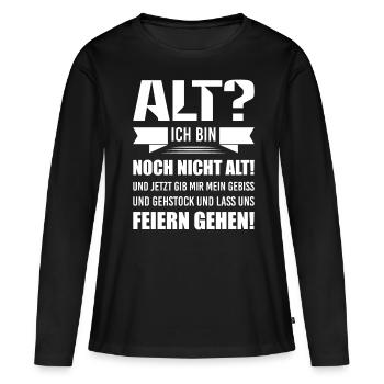 Geburtstag Altern Feiern Feier - Frauen Premium Bio Langarmshirt - Schwarz - Vorne - Julia (174cm)