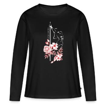 Blumenstock Tanz cooles Geschenk - Frauen Premium Bio Langarmshirt - Schwarz - Vorne - Julia (174cm)