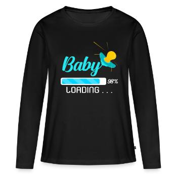 grossesse - T-shirt manches longues Premium bio Femme - noir - Devant - Julia (174cm)