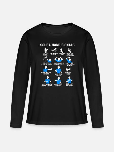 Tauchen - Frauen Premium Bio Langarmshirt - Schwarz