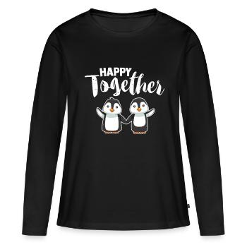 amitié - T-shirt manches longues Premium bio Femme - noir - Devant - Julia (174cm)