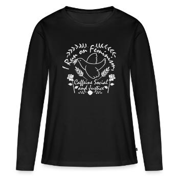 féminisme - T-shirt manches longues Premium bio Femme - noir - Devant - Julia (174cm)