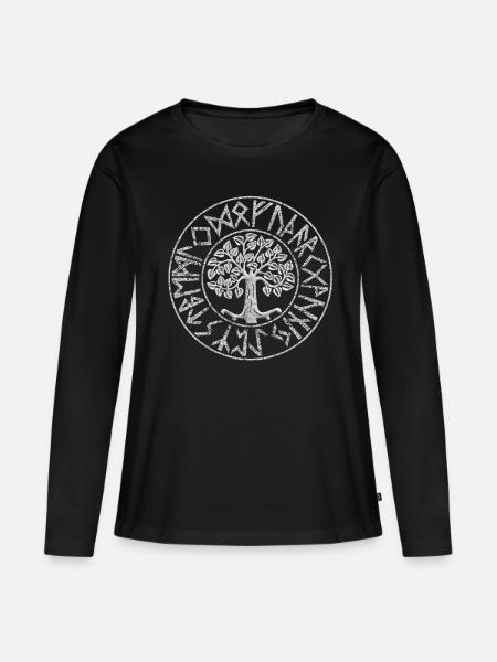 Wikinger - Frauen Premium Bio Langarmshirt - Schwarz