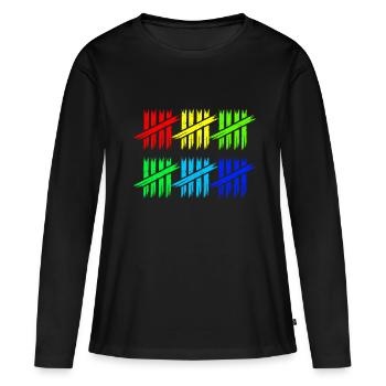 30 ans - T-shirt manches longues Premium bio Femme - noir - Devant - Julia (174cm)