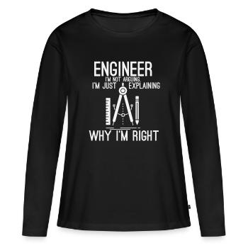 Ingenieur - Frauen Premium Bio Langarmshirt - Schwarz - Vorne - Julia (174cm)