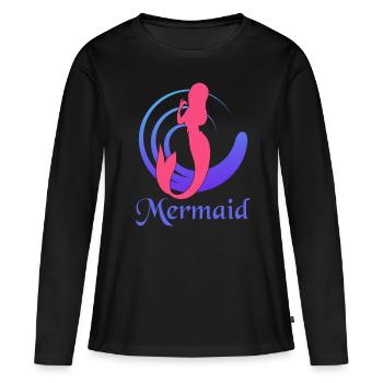 Singing Mermaid - Singende Meerjungfrau - Frauen Premium Bio Langarmshirt - Schwarz - Vorne - Julia (174cm)