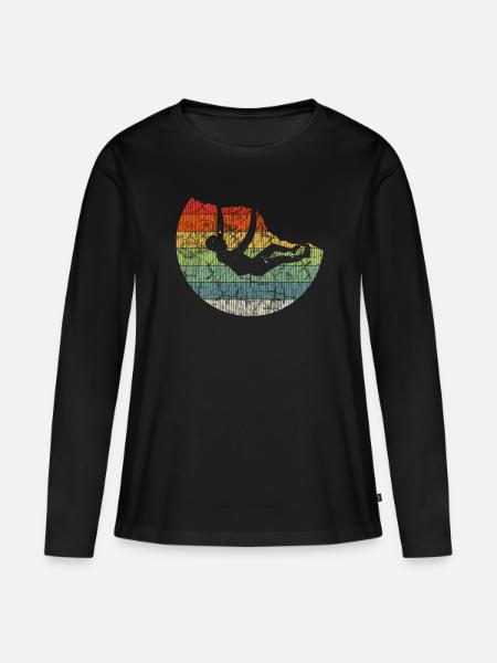 Klettern - Frauen Premium Bio Langarmshirt - Schwarz