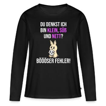 Böser Fehler Spruch Klein Süß Nett Geschenk Geek - Frauen Premium Bio Langarmshirt - Schwarz - Vorne - Julia (174cm)
