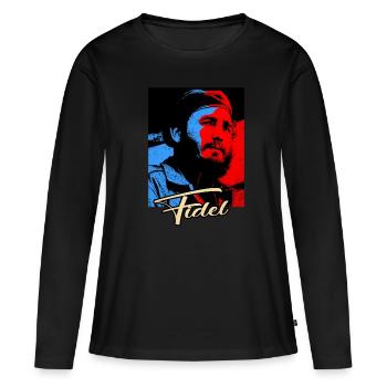 Communisme - T-shirt manches longues Premium bio Femme - noir - Devant - Julia (174cm)