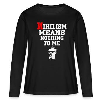 Communisme - T-shirt manches longues Premium bio Femme - noir - Devant - Julia (174cm)