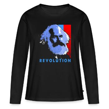 Communisme - T-shirt manches longues Premium bio Femme - noir - Devant - Julia (174cm)