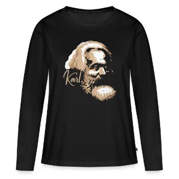 Communisme - T-shirt manches longues Premium bio Femme - noir - Devant - Julia (174cm)