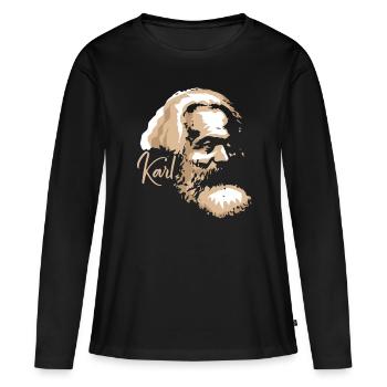 Communisme Lénine Marx Lutte des classes social - T-shirt manches longues Premium bio Femme - noir - Devant - Julia (174cm)