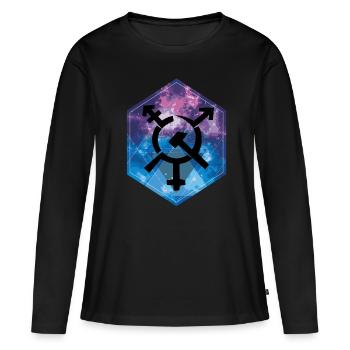 Communisme Lénine Marx Lutte des classes social - T-shirt manches longues Premium bio Femme - noir - Devant - Julia (174cm)