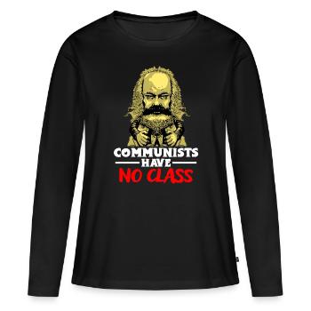 Communisme Lénine Marx Lutte des classes social - T-shirt manches longues Premium bio Femme - noir - Devant - Julia (174cm)