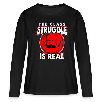 Communisme Lénine Marx Lutte des classes social - T-shirt manches longues Premium bio Femme - noir - Devant - Julia (174cm)
