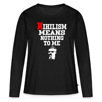 Communisme Lénine Marx Lutte des classes social - T-shirt manches longues Premium bio Femme - noir - Devant - Julia (174cm)
