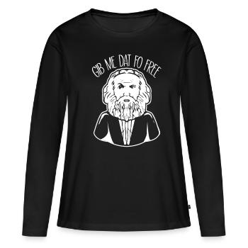 Communisme Lénine Marx Lutte des classes social - T-shirt manches longues Premium bio Femme - noir - Devant - Julia (174cm)