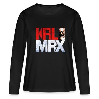 Communisme Lénine Marx Lutte des classes social - T-shirt manches longues Premium bio Femme - noir - Devant - Julia (174cm)