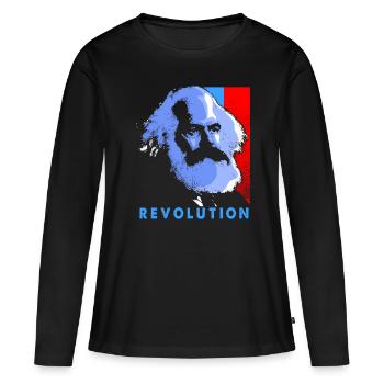 Communisme Lénine Marx Lutte des classes social - T-shirt manches longues Premium bio Femme - noir - Devant - Julia (174cm)