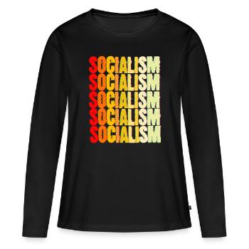 Communisme Lénine Marx Lutte des classes social - T-shirt manches longues Premium bio Femme - noir - Devant - Julia (174cm)