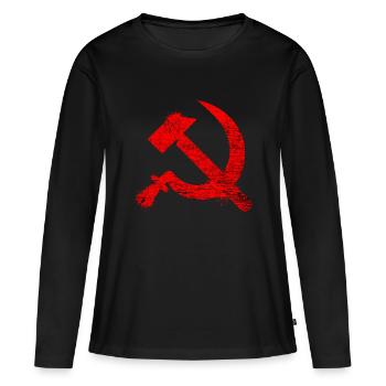 Communisme Lénine Marx Lutte des classes social - T-shirt manches longues Premium bio Femme - noir - Devant - Julia (174cm)