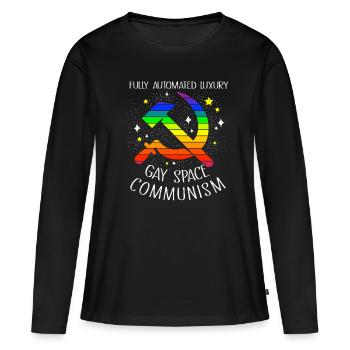 Communisme Lénine Marx Lutte des classes social - T-shirt manches longues Premium bio Femme - noir - Devant - Julia (174cm)
