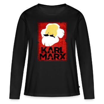 Communisme Lénine Marx Lutte des classes social - T-shirt manches longues Premium bio Femme - noir - Devant - Julia (174cm)
