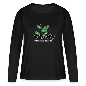 Actuuar chiffres finances assurance cadeau - T-shirt manches longues Premium bio Femme - noir - Devant - Julia (174cm)