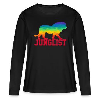 Junglist - Jungle Drum and Bass DnB Lion - Women's Premium Organic Long Sleeve Shirt - black - Front - Julia (174cm)