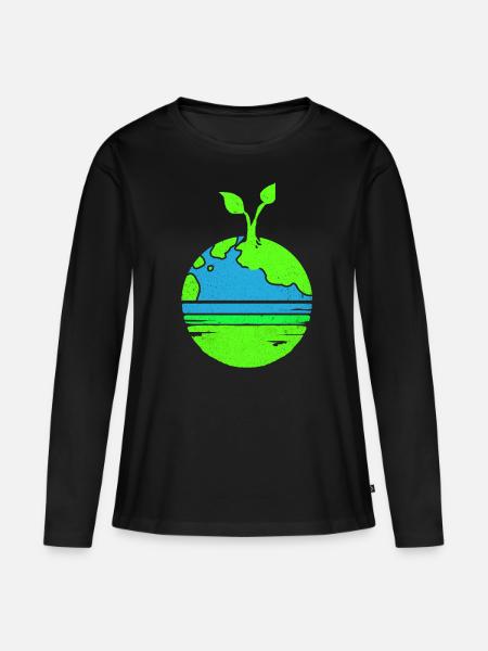 Jour de la Terre - T-shirt manches longues Premium bio Femme - noir