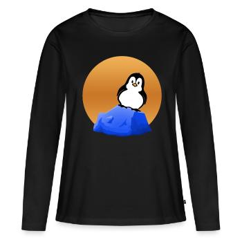 Pingouin sur l' - Pingouin sur l' - T-shirt manches longues Premium bio Femme - noir - Devant - Julia (174cm)