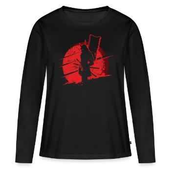 Samurai Manga Katana Anime - T-shirt manches longues Premium bio Femme - noir - Devant - Julia (174cm)