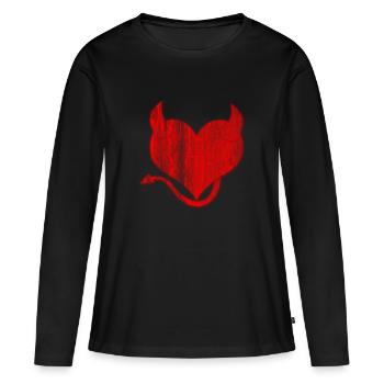 devil - Women's Premium Organic Long Sleeve Shirt - black - Front - Julia (174cm)