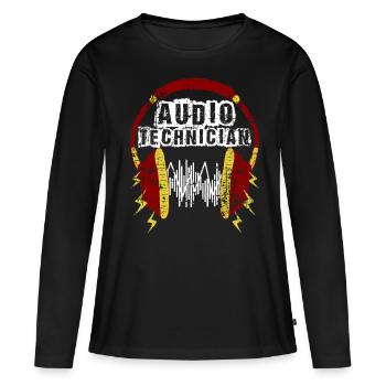 Technicien Son Technicien Audio Musique - T-shirt manches longues Premium bio Femme - noir - Devant - Julia (174cm)