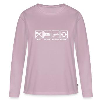 plane - Women's Premium Organic Long Sleeve Shirt - dusky pink - Front - Julia (174cm)