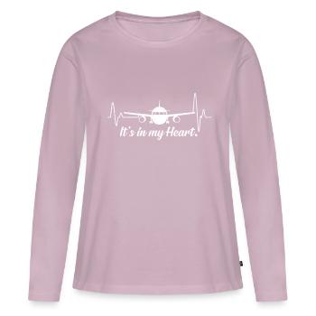 plane - Women's Premium Organic Long Sleeve Shirt - dusky pink - Front - Julia (174cm)