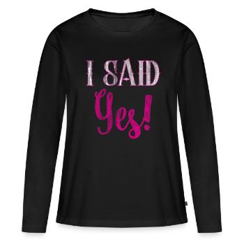 Engagement de la mariée - T-shirt manches longues Premium bio Femme - noir - Devant - Julia (174cm)