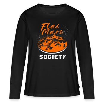 Flat Earth Society Reptiloids Conspiration - T-shirt manches longues Premium bio Femme - noir - Devant - Julia (174cm)